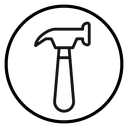Claw Hammer Circle Badge icon