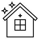 Clean house Black Outline icon