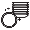 Clean stack plates icon