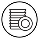 Clean stack plates icon
