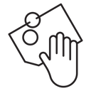 Cleaning with rag icon