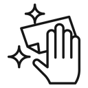 Cleaning with rag icon