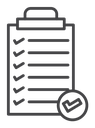 Clipboard check Black Outline icon