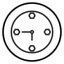 Clock Black Outline icon
