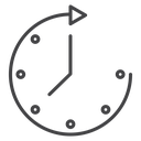 Clock Forward Arrow Black Outline icon