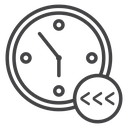 Clock Rewind Arrows Black Outline icon