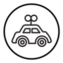 Clockwork car toy icon