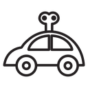 Clockwork car toy icon
