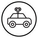 Clockwork car toy icon