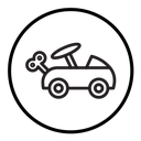 Clockwork car toy icon