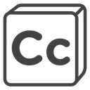 Closed Caption Black Outline icon