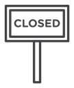 Closed sign Black Outline icon