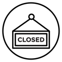 Closed sign Black Outline icon