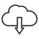 Cloud Download Arrow Black Outline icon
