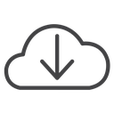 Cloud Download Arrow Black Outline icon