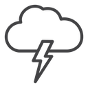 Cloud lightning Black Outline icon