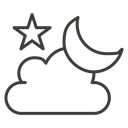 Cloud moon icon