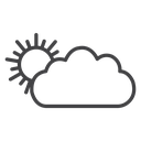 Cloud Sun Black Outline icon