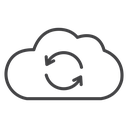 Cloud Sync Black Outline icon