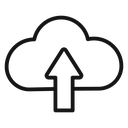 Cloud upload Black Outline icon