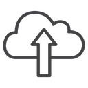 Cloud Upload Arrow Black Outline icon