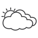 Cloudy Day Black Outline icon