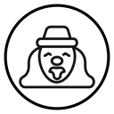Clown head Black Outline icon