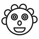 Clown head Black Outline icon