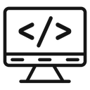 Coding program Black Outline icon