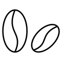 Coffee beans Black Outline icon