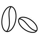 Coffee beans Black Outline icon