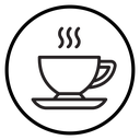 Coffee cup Black Outline icon