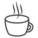 Coffee Cup Steam Black Outline icon