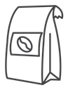 Coffee paper bag icon