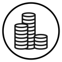 Coin stack Black Outline icon