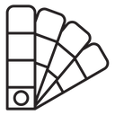 Color palette line set icon