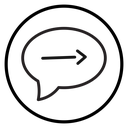 Comment Arrow Bubble Black Outline icon