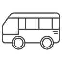 Commuter Shuttle Bus Black Outline icon