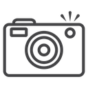 Compact Camera Flash Black Outline icon