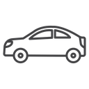 Compact Hatchback Car Black Outline icon