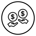 Compare Price Hands Coins icon