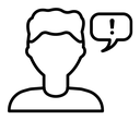 Complaint black outline icon