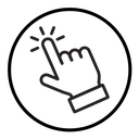 Computer hand cursor click icon