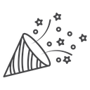 Confetti Black Outline icon