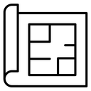 Construction plan Black Outline icon