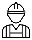 Construction worker black outline icon