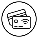 Contactless Payment Cards Circle icon
