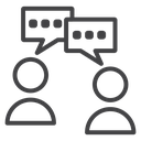 Conversation Black Outline icon