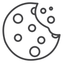 Cookie Black Outline icon
