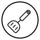 Cooking spatula Black Outline icon